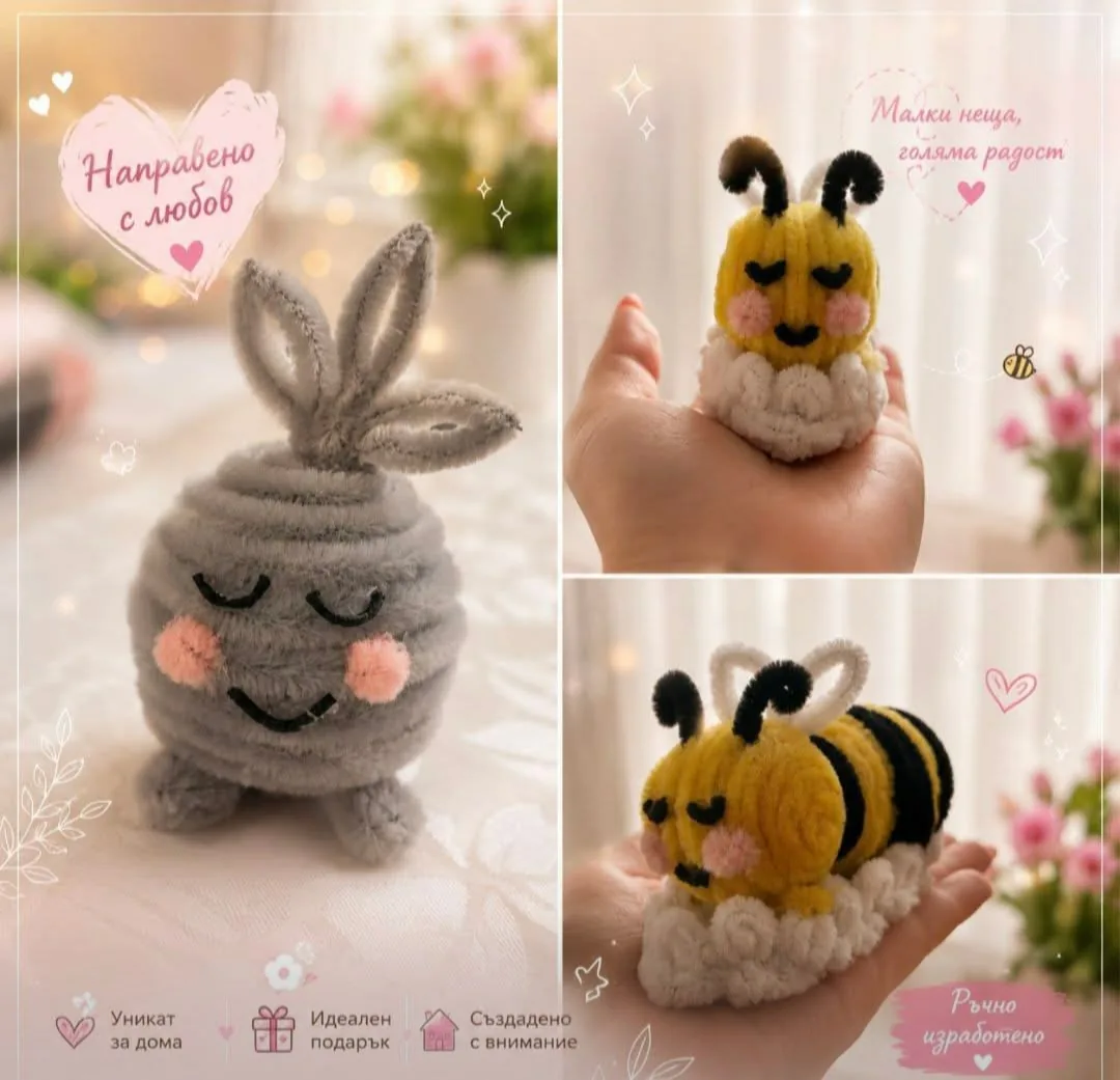 Декоративни цветя и аранжировки в Любимец – Plushie Creations - Ръчно изработени плюшени букети, персонализи… – снимка 3