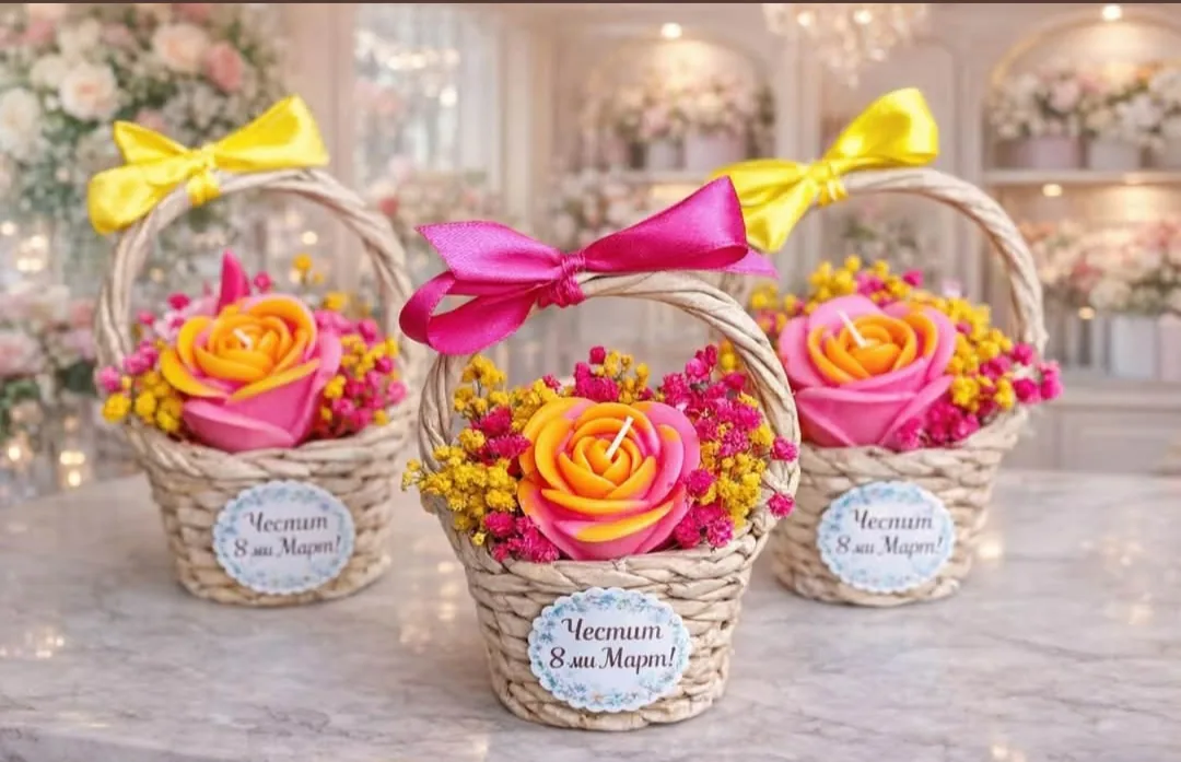 Декоративни цветя и аранжировки в цялата България – Lux Gift Shop - Бутикови Ароматни Свещи – снимка 3