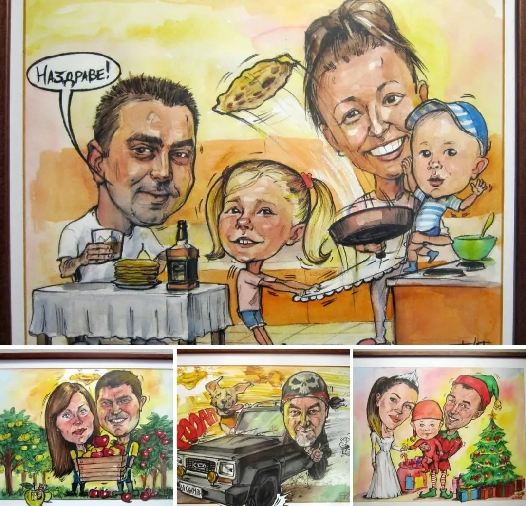 Картини, карикатури, арт изделия в цялата България – Шаржидея – ръчно рисувани шаржове и карикатури