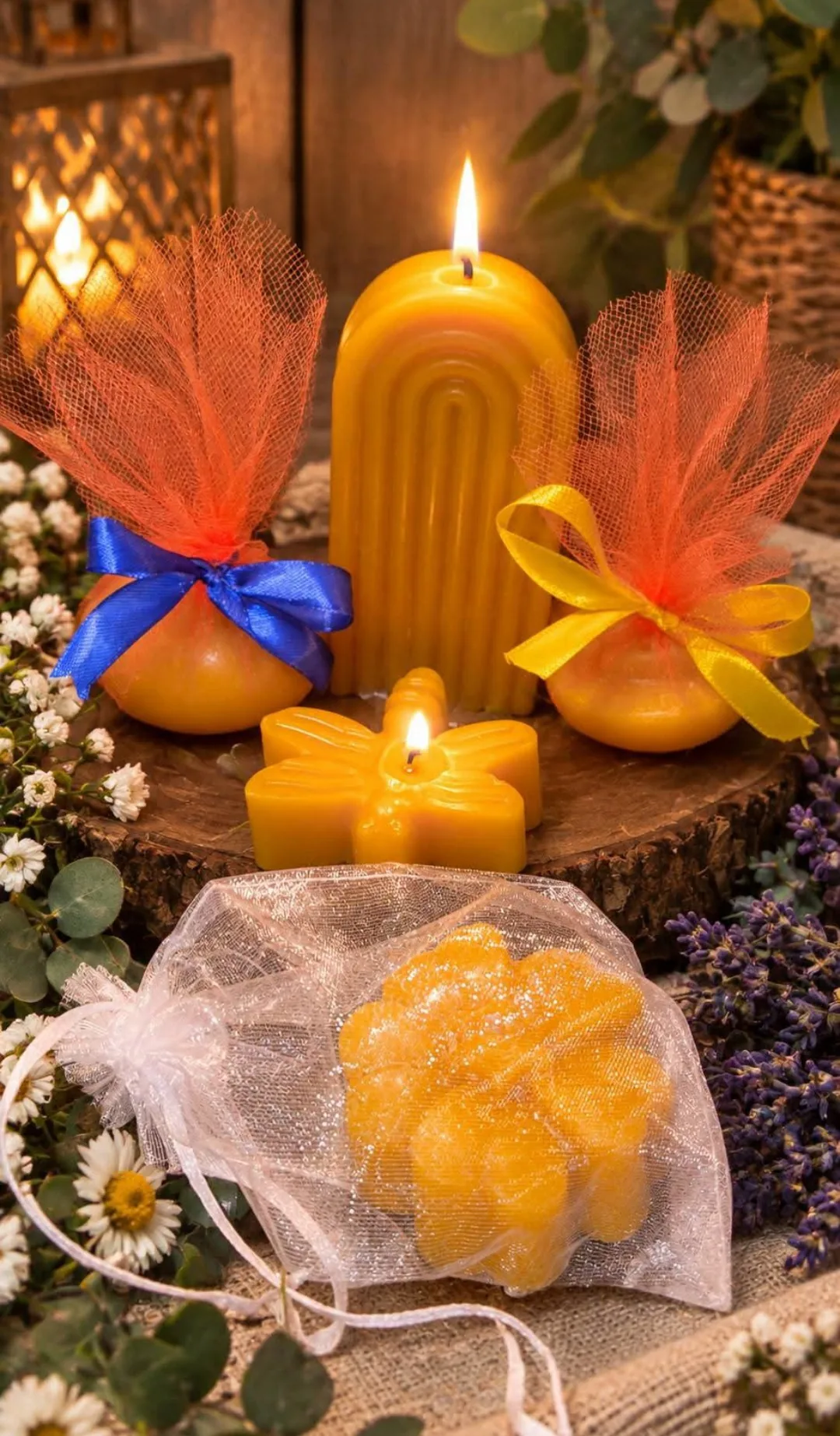 Свещи и ароматни букети в цялата България – HoneyGlow-свещи от натурален пчелен восък – снимка 5